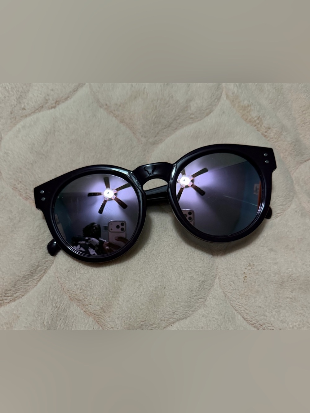 PERVERSE Declan Bittersweet Round Purple Sunglasses with Mirrored Lenses